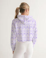 Purple Women's All-Over Print Cropped Hoodie