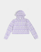 Purple Women's All-Over Print Cropped Hoodie