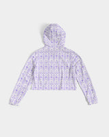 Purple Women's All-Over Print Cropped Hoodie